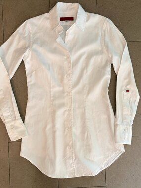 Envelōp by Jim Smith White Cotton Fitted Shirt Blouse-Size XXS